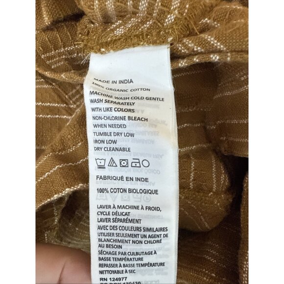 Prana Dyri Dress XL Antique Bronze NEW Button Front Shirt Dress Organic Cotton - Picture 8 of 8